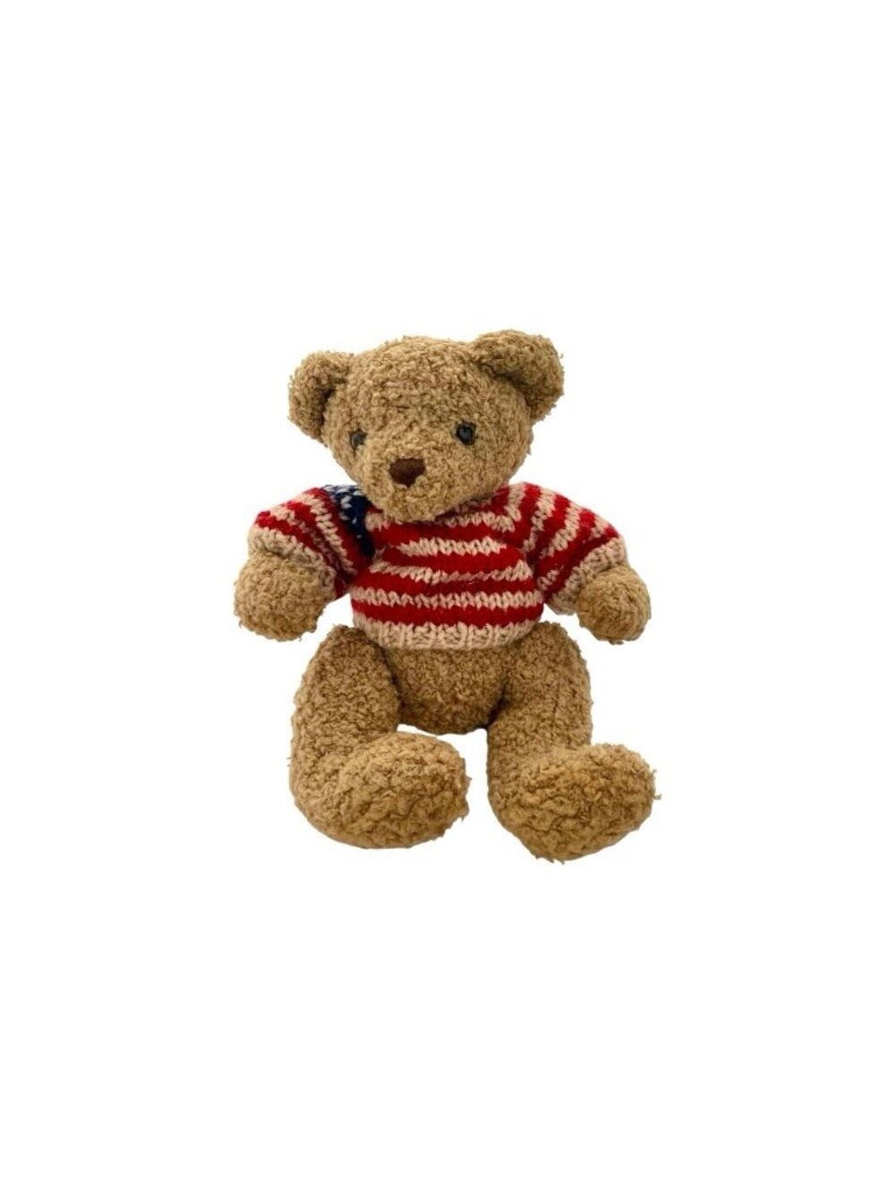 Teddy Bear Stuff Toy in American Flag Sweater Vintage Adorable Gift